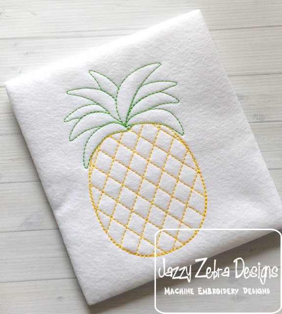 Pineapple vintage stitch machine embroidery design