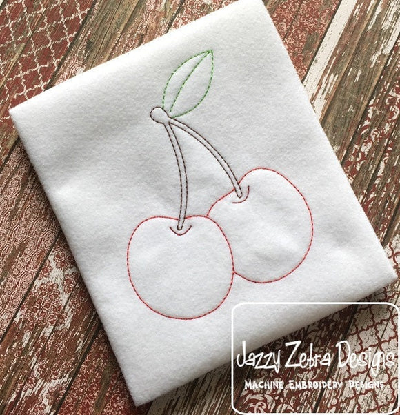 Cherries vintage stitch machine embroidery design