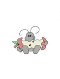 Ant eating apple sketch machine embroidery design