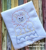Circus Lion vintage stitch machine embroidery design