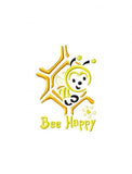 Bee Happy saying bee satin stitch machine embroidery design