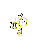Bee with Honey satin stitch machine embroidery design