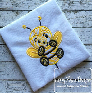 Bumble Bee applique machine embroidery design