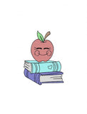 Apple with Books school sketch machine embroidery design