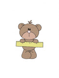School Bear with ruler sketch machine embroidery design
