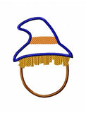 Scarecrow Monogram appliqué machine embroidery design