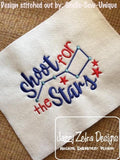 Shoot for the Stars saying machine embroidery design