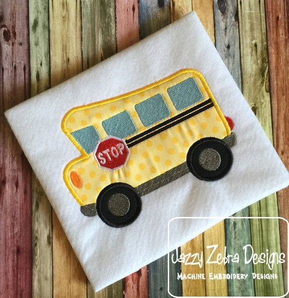 School Bus Appliqué Machine Embroidery Design
