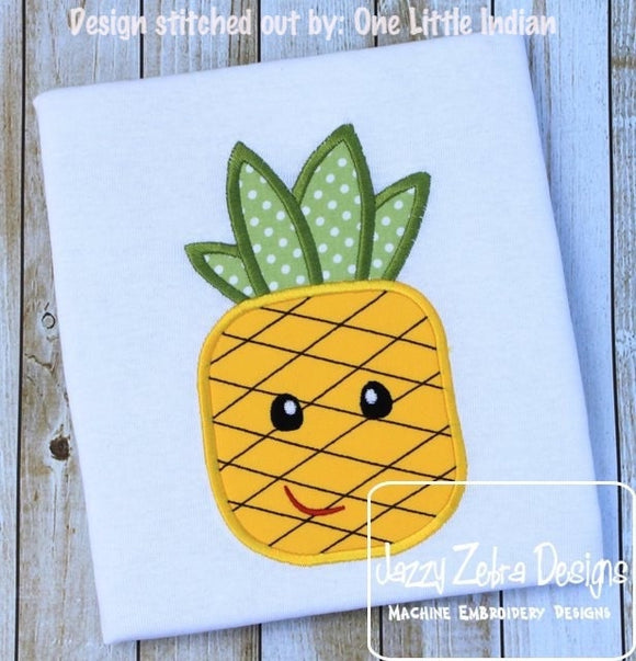 Pineapple with face appliqué machine embroidery design