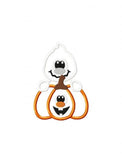 Ghost with Jack-o-lantern pumpkin appliqué machine embroidery design