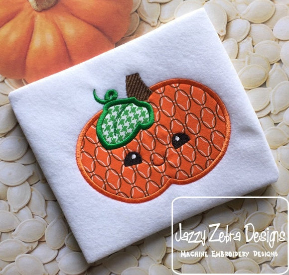 Boy Jack-o-lantern applique machine embroidery design