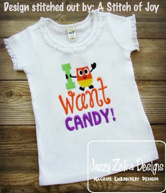 I want Candy saying Halloween machine embroidery design