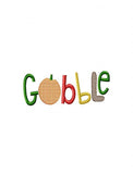 Thanksgiving Gobble word machine embroidery design
