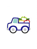 Truck with apples appliqué machine embroidery design