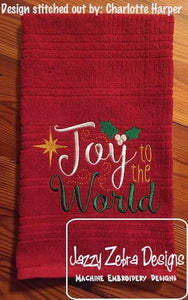 Joy to the world saying Christmas machine embroidery design