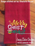 Merry Christ mas saying Christmas machine embroidery design