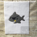 Pirate Shark applique machine embroidery design