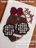 Football Cheerleader applique machine embroidery design