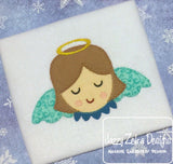 Angel vintage stitch appliqué machine embroidery design