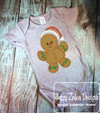 Gingerbread boy appliqué machine embroidery design
