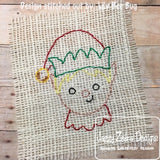 Christmas boy Elf vintage stitch machine embroidery design