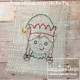 Girl Elf vintage stitch machine embroidery design