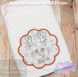 Reindeer vintage stitch machine embroidery design