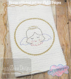 Angel vintage stitch machine embroidery design