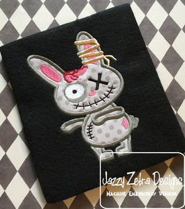 Zombie Bunny Appliqué machine Embroidery Design