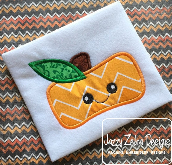 Rectangle pumpkin appliqué machine embroidery design