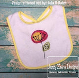 Wild Flower raggedy edge bean stitch shabby applique machine embroidery design