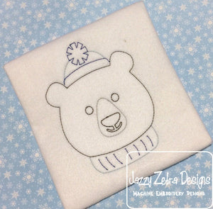 Polar Bear vintage stitch machine embroidery design