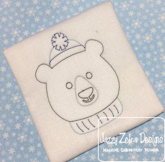 Polar Bear vintage stitch machine embroidery design