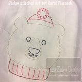 Polar Bear vintage stitch machine embroidery design