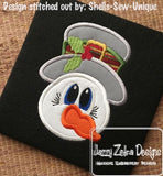 Snowman Applique machine Embroidery Design