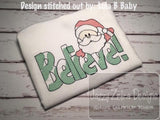 Santa believe sketch embroidery design