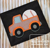 Truck with baseball appliqué machine embroidery design