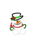 Snowman applique machine embroidery design