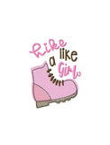 Hike Like a Girl saying sketch machine embroidery design