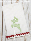 Reindeer silhouette motif filled embroidery design