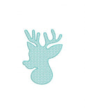 Christmas reindeer head silhouette motif filled machine embroidery design