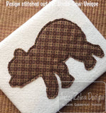 Silhouette Bear raggedy edge bean stitch shabby appliqué machine embroidery design
