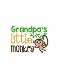 Grandpa's little monkey saying machine embroidery design