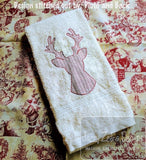Deer or Reindeer silhouette motif filled machine embroidery design