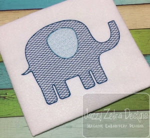 Elephant silhouette motif filled machine embroidery design