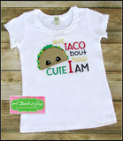 Taco with face appliqué machine embroidery design