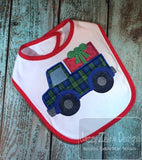 Truck with gift or present appliqué machine embroidery design