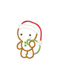 Santa Gingerbread man applique machine embroidery design