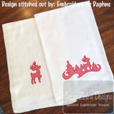 Christmas Reindeer silhouette motif filled machine embroidery design