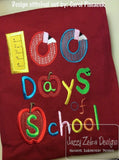 100 days of school appliqué machine embroidery design